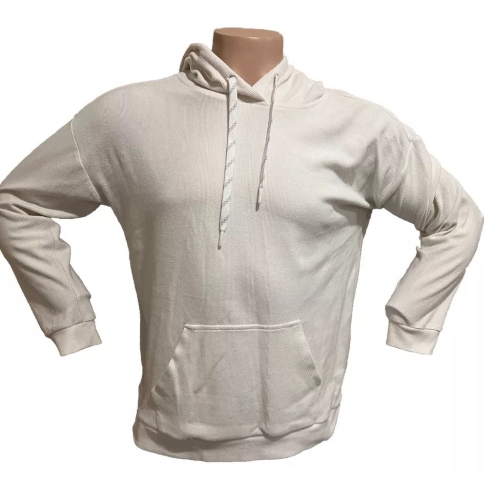 Marc New York Cream Ribbed Pullover Sweater Hoodie Sz XL Soft Cozy Men’s